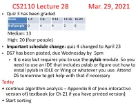 CS2110 Lecture 28 Mar. 29, 2021