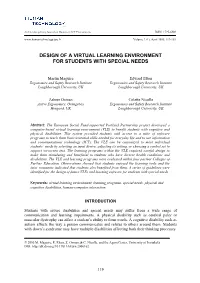Design of a Virtual Learning Environment for Students with Special Needs