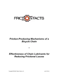 Friction-Producing Mechanisms of a Bicycle Chain