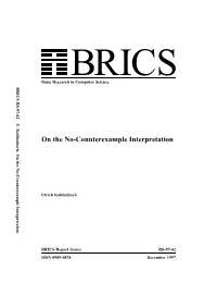 On the No-Counterexample Interpretation Basic Research in Computer Science