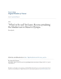 Reconceptualizing the Maidservant in Manet's Olympia