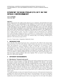 Student Design Projects Set in the Space Environment
