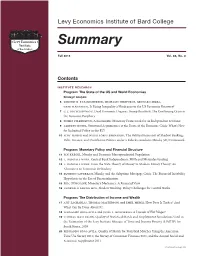 Summary Is Published Three Times a Year (Winter, Spring, and Fall) and Is Intended to Keep the Aca Demic Community Informed About the Institute’S Research