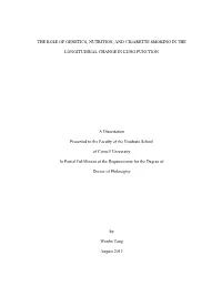 The Role of Genetics, Nutrition, and Cigarette Smoking in The