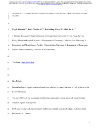 Assessing the Chemistry and Bioavailability of Dissolved Organic Matter from Glaciers and Rock 2 Glaciers 3