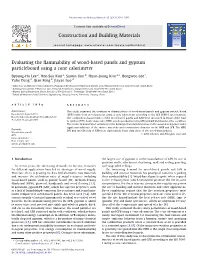 Evaluating the Flammability of Wood-Based Panels and Gypsum
