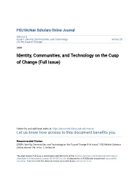 Identity, Communities, and Technology on the Cusp of Change (Full Issue)