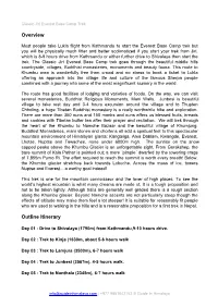 Overview Outline Itinerary