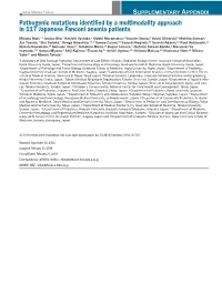 Pathogenic Mutations Identified by a Multimodality Approach in 117 Japanese Fanconi Anemia Patients