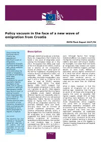 Policy Vacuum in the Face of a New Wave of Emigration from Croatia