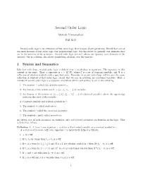 Second Order Logic