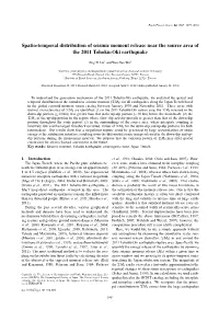 Spatio-Temporal Distribution of Seismic Moment Release Near the Source Area of the 2011 Tohoku-Oki Earthquake