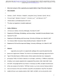 Structural Analysis of the Legionella Pneumophila Dot/Icm Type IV Secretion System Core Complex