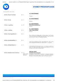 Sydney Program Guide