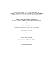 The Creation of Black Character Formulas: a Critical Examination of Stereotypical Anthropomorphic Depictions and Their Role in Maintaining Whiteness