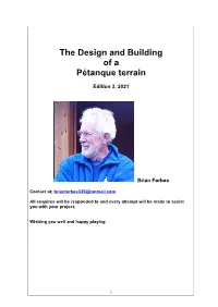The Design and Building of a Pétanque Terrain