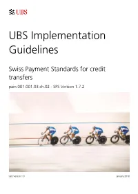 UBS Implementation Guidelines