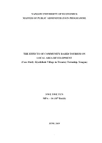 Yangon University of Economics Master of Public Administration Programme