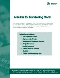A Guide for Transferring Stock