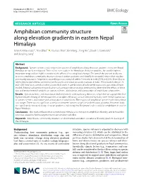 Amphibian Community Structure Along Elevation Gradients in Eastern Nepal Himalaya Janak R