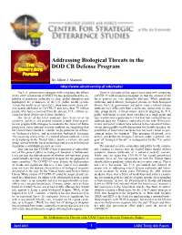 Biological Threats in the DOD CB Defense Program