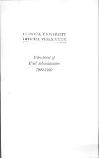 Department of Hotel Administration