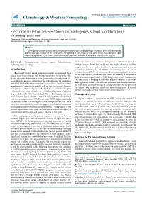 Electrical Role for Severe Storm Tornadogenesis (And Modification) R.W