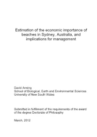 Estimation of the Economic Importance of Beaches in Sydney, Australia, and Implications for Management