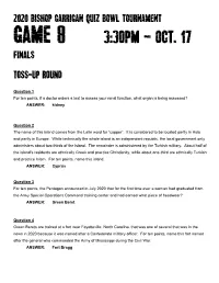 Game 8 3:30Pm – Oct