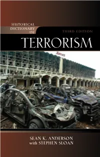 Historical Dictionary of Terrorism
