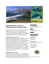 King Range Rivers & Streams PROPOSED WILD & SCENIC RIVERS