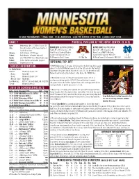 Opening Tip-Off Minnesota Projected Starters