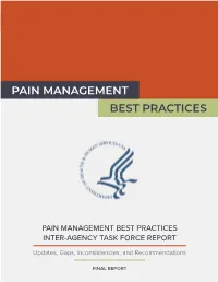 Pain Management Best Practices Inter-Agency Task Force Report