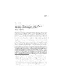 Spectacles of Emancipation: Reading Rights Differently in India’S Legal Discourse