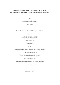 The Cultural Roots of Corruption: an Ethical Investigation with Particular Reference to Nepotism