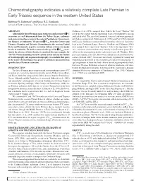 Chemostratigraphy Indicates a Relatively Complete Late Permian to Early Triassic Sequence in the Western United States