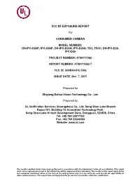 FCC RF EXPOSURE REPORT for CONSUMER CAMERA