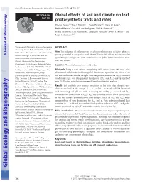 Global Effects of Soil and Climate on Leaf Photosynthetic Traits and Rates