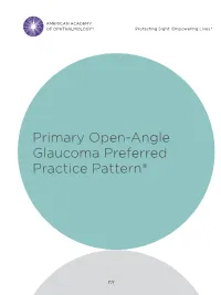 Primary Open-Angle Glaucoma Preferred Practice Pattern®
