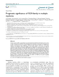 Prognostic Significance of FSCN Family in Multiple Myeloma