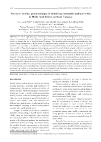 The Use of Nominal Group Technique in Identifying Community Health Priorities in Moshi Rural District, Northern Tanzania
