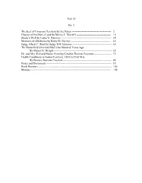 Vol. 35 No. 1 the Seal of Cimarron Territory by the Editor