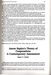 Aaron Sapiro's Theory of Cooperatives