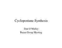 Cyclopentane Synthesis