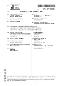 European Patent Office of Opposition to That Patent, in Accordance with the Implementing Regulations