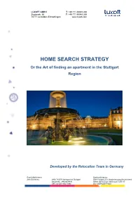HOME SEARCH STRATEGY Or the Art of Finding an Apartment in the Stuttgart Region