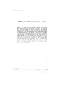 Metric Graph Theory and Geometry: a Survey
