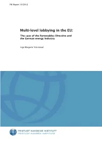 Multi-Level Lobbying in the EU
