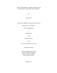 Path(S) of Remembrance: Memory, Pilgrimage, and Transmission in a Transatlantic Suﬁ Community”