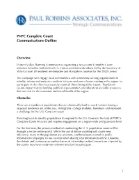 PVPC Complete Count Communications Outline